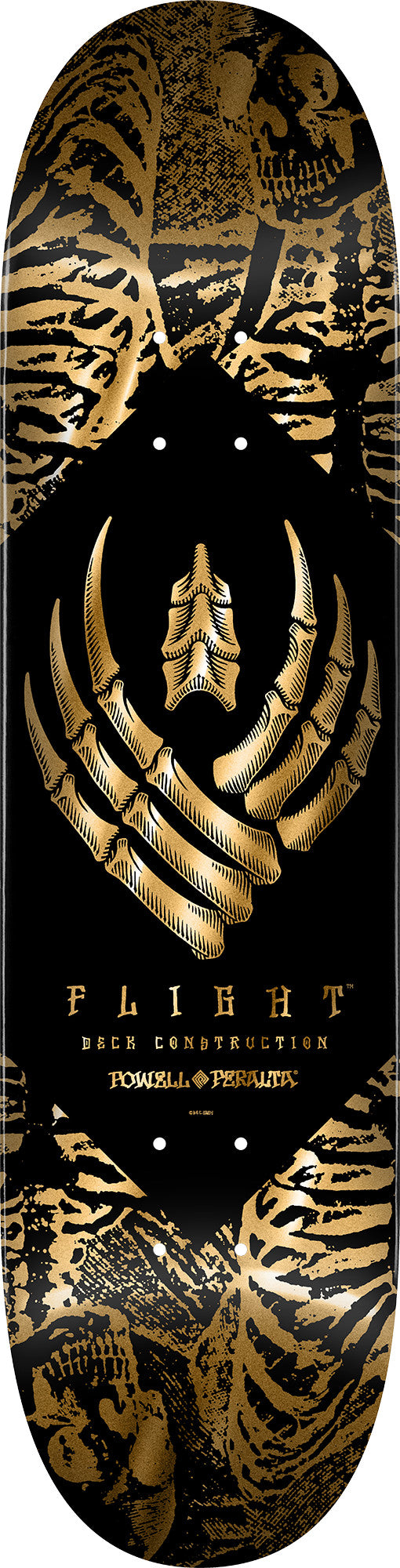 Powell Peralta Skeleton Gold Foil FLIGHT Skateboard Deck - 8.63" K26