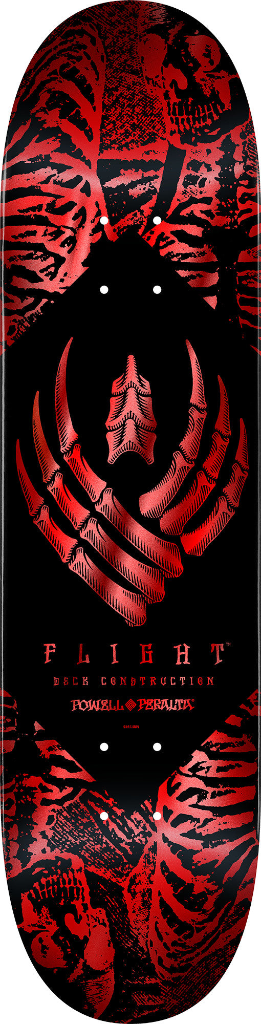 Powell Peralta Skeleton Red Foil FLIGHT Skateboard Deck - 8.38" K26