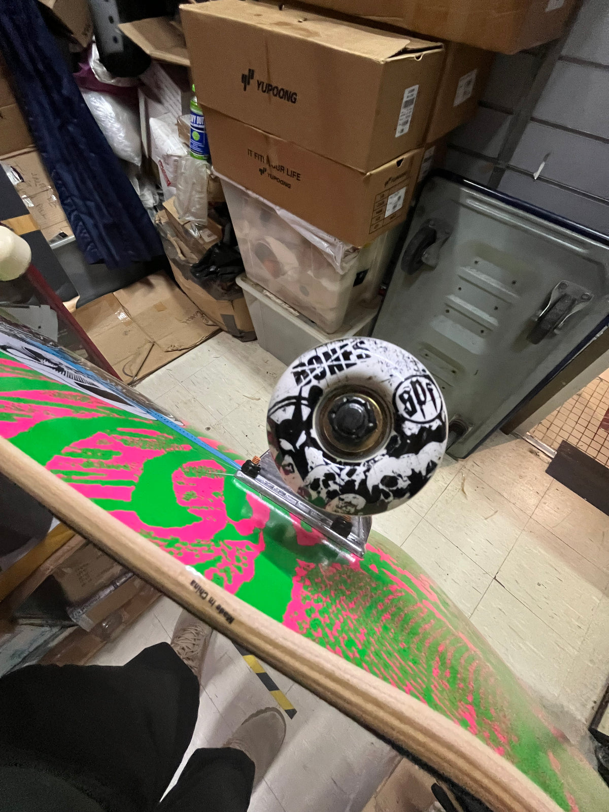 Powell Peralta Complete Skateboard Skull And Sword Pink Green 8”