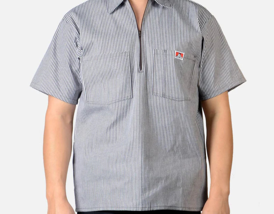 Ben Davis 1/2 zip shirt Brown Stripe