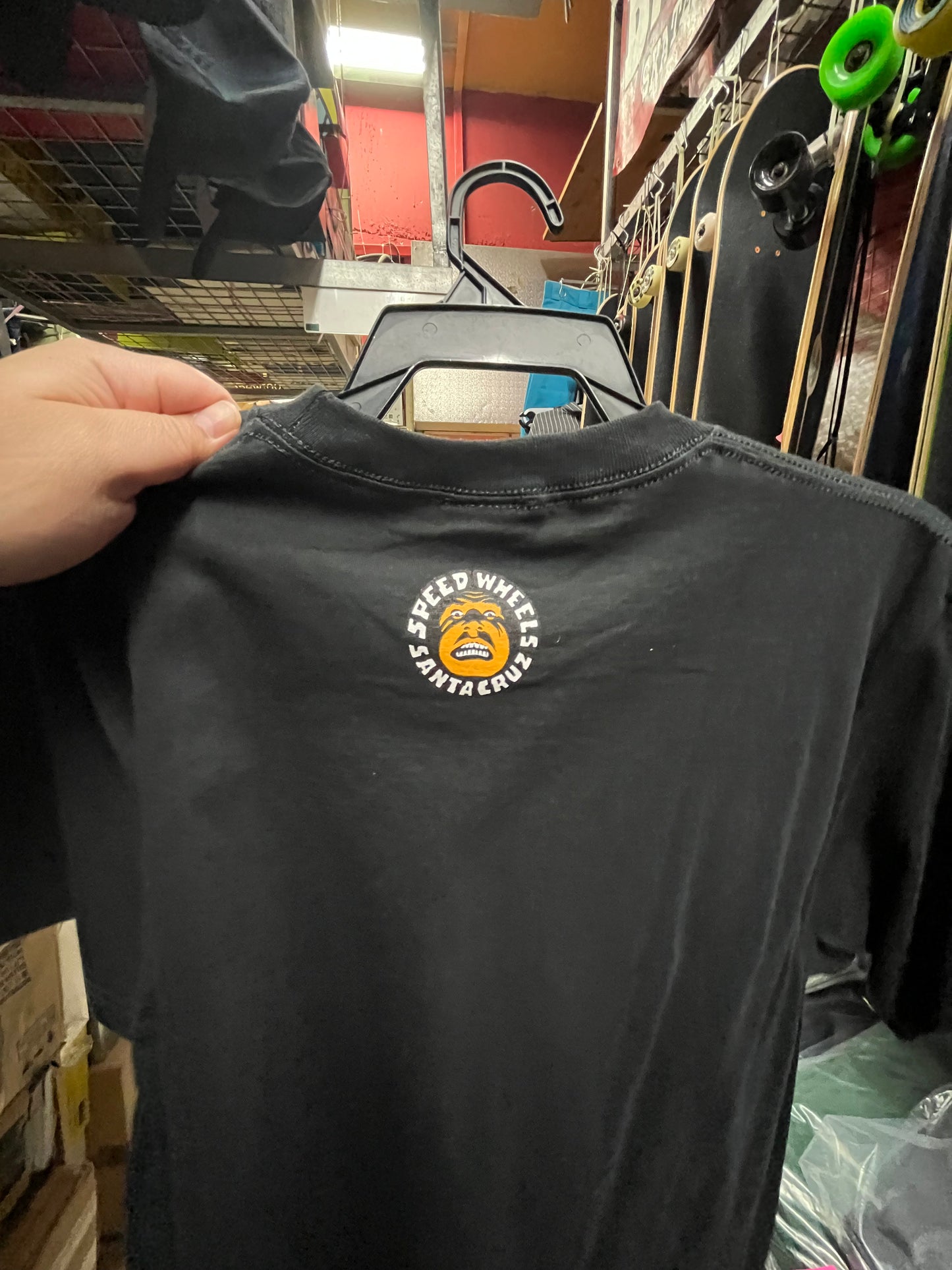 Santa Cruz Skateboard T Shirt Eagle Speed wheels Black