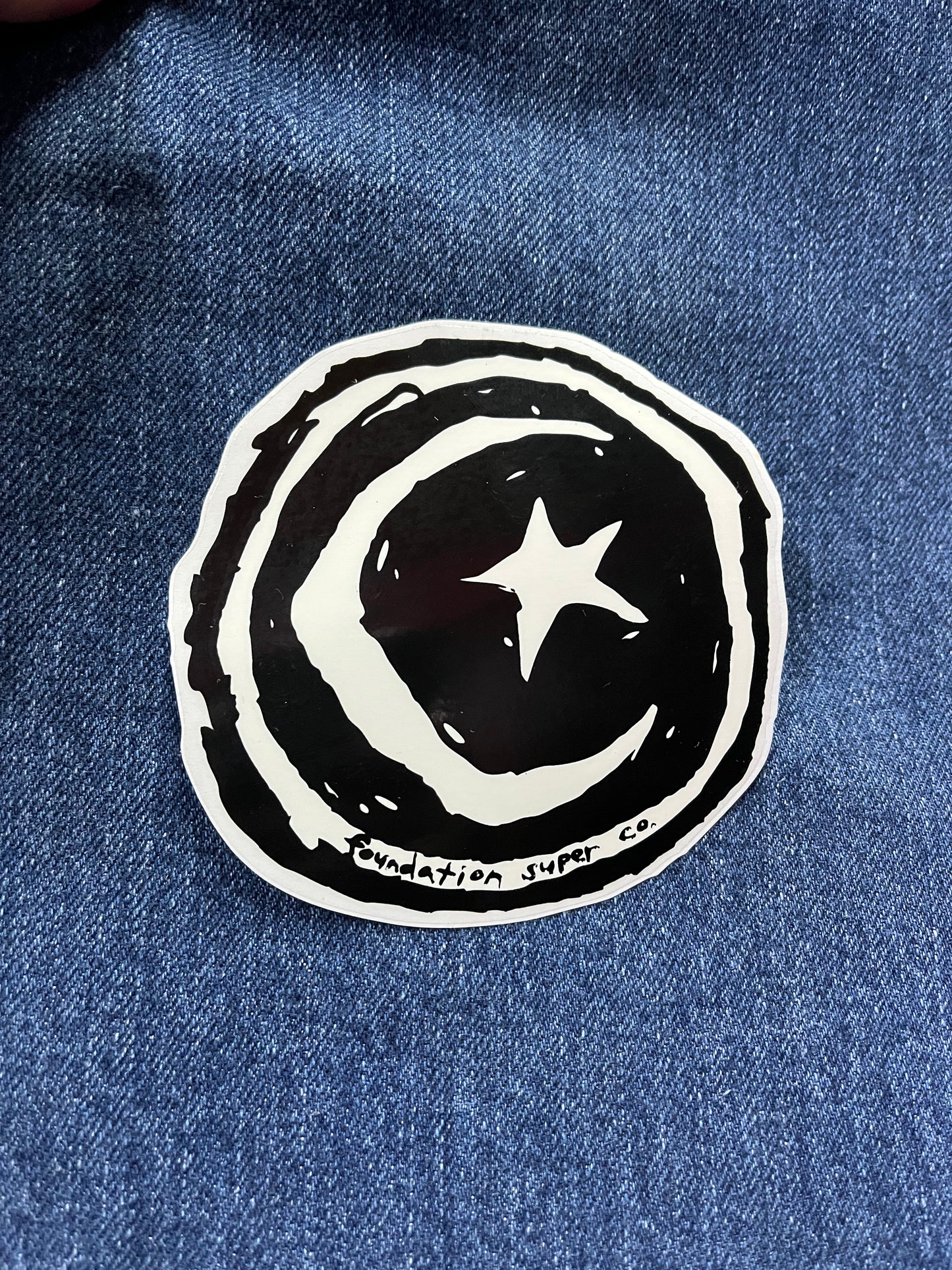 Vintage Foundation Skateboards Crescent Moon and Star Sticker