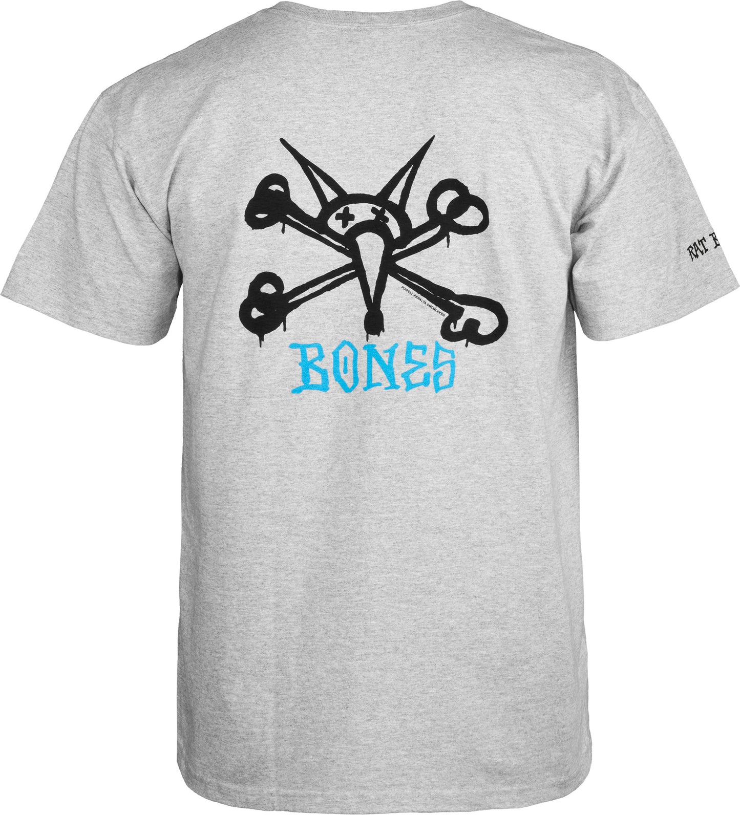 Powell Peralta Skateboard T-shirt Rat Bones - Athletic Heather