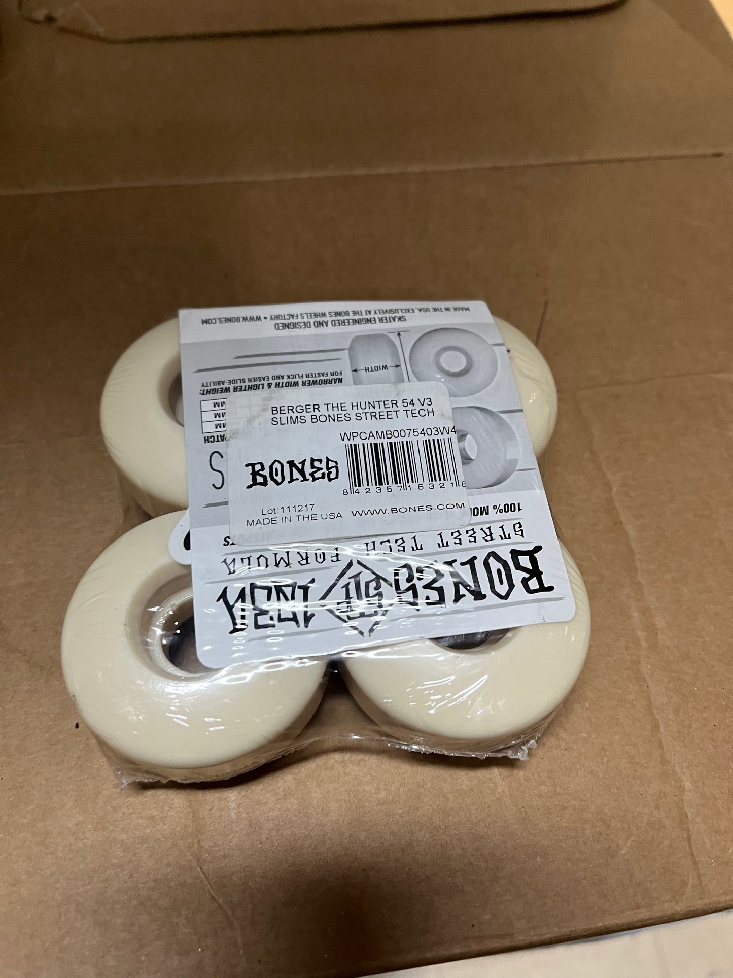 Bones STF skateboard wheels Berger the hunter 54mm V3 slims 103a