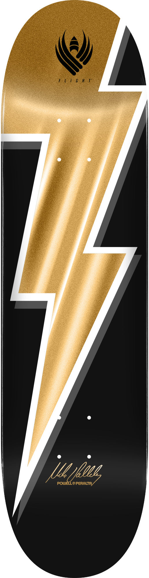 Powell Peralta Mike Vallely Lightning Bolt FLIGHT Skateboard Deck Gold Foil - 8.5 x 32.08
