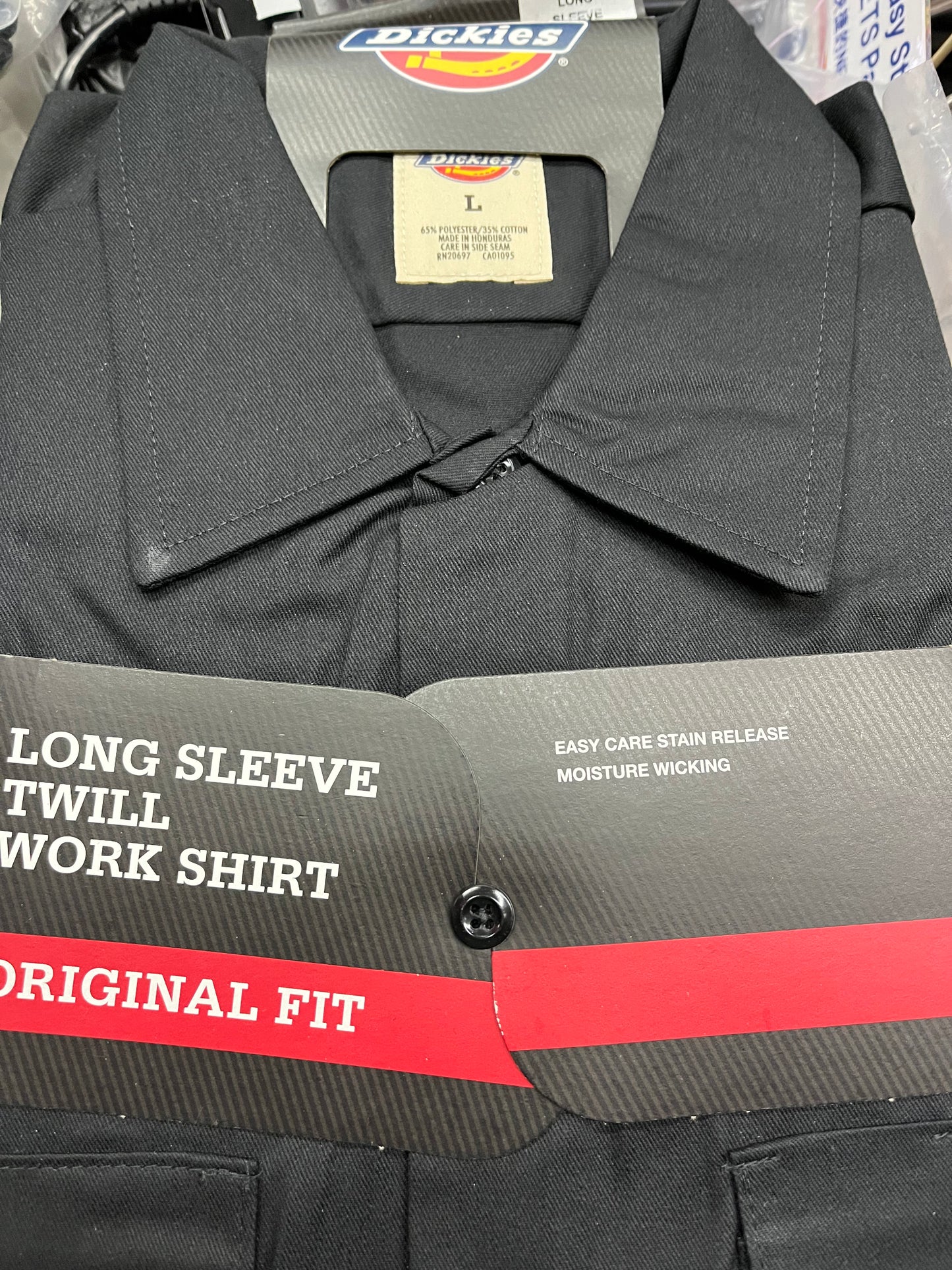 Dickies 574 Long Sleeve Twill Work Shirt Black