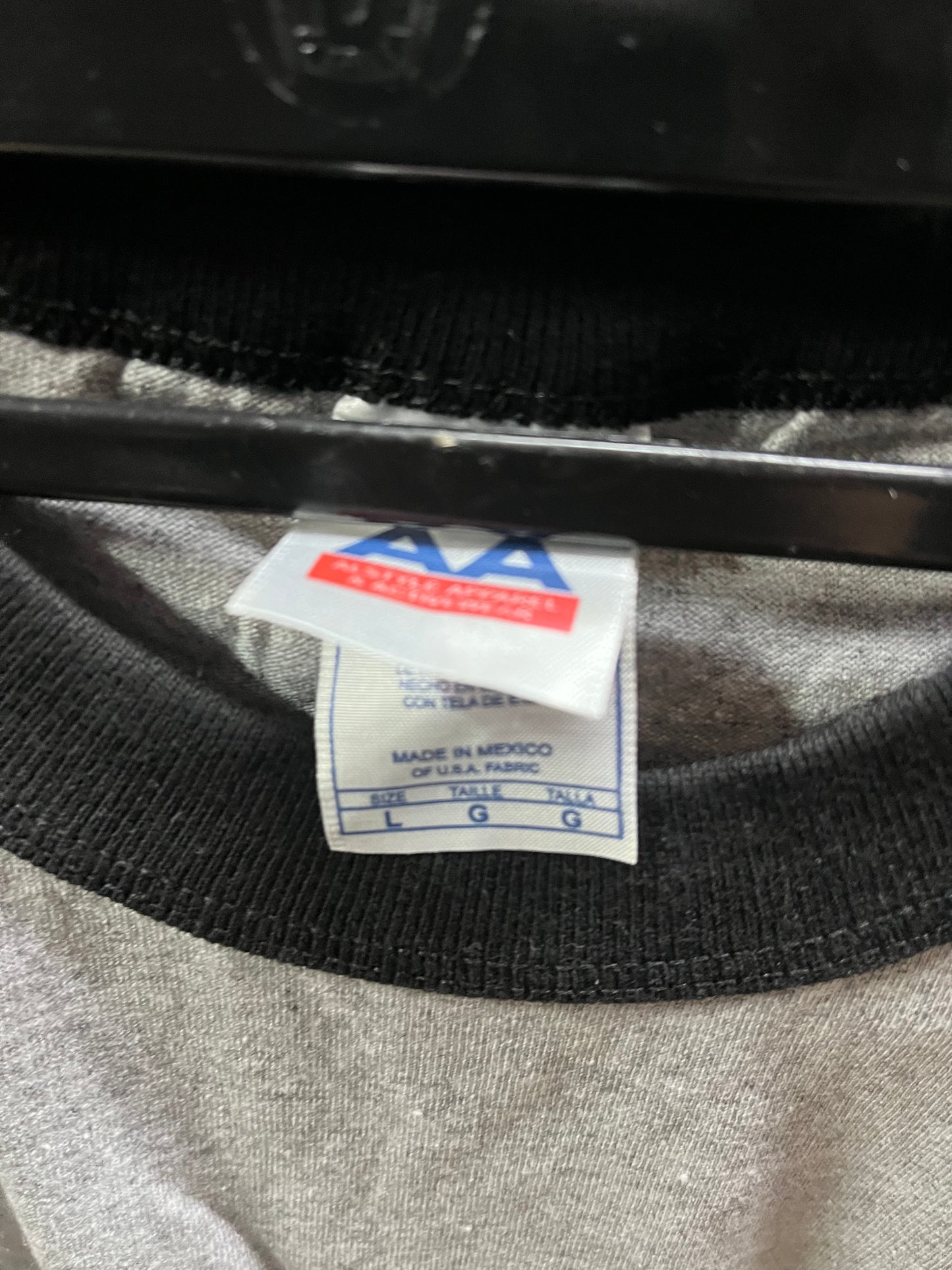 Alstyle AAA Ringer T shirt grey/black Large