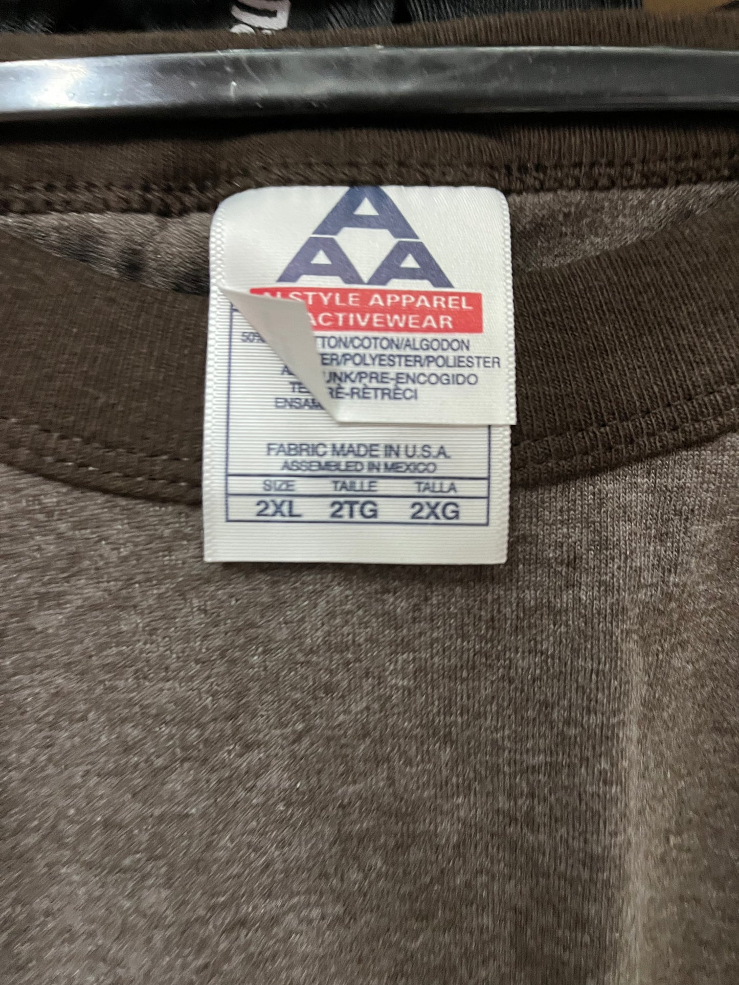 Alstyle AAA Ringer T shirt Brown Heather Size 2XL