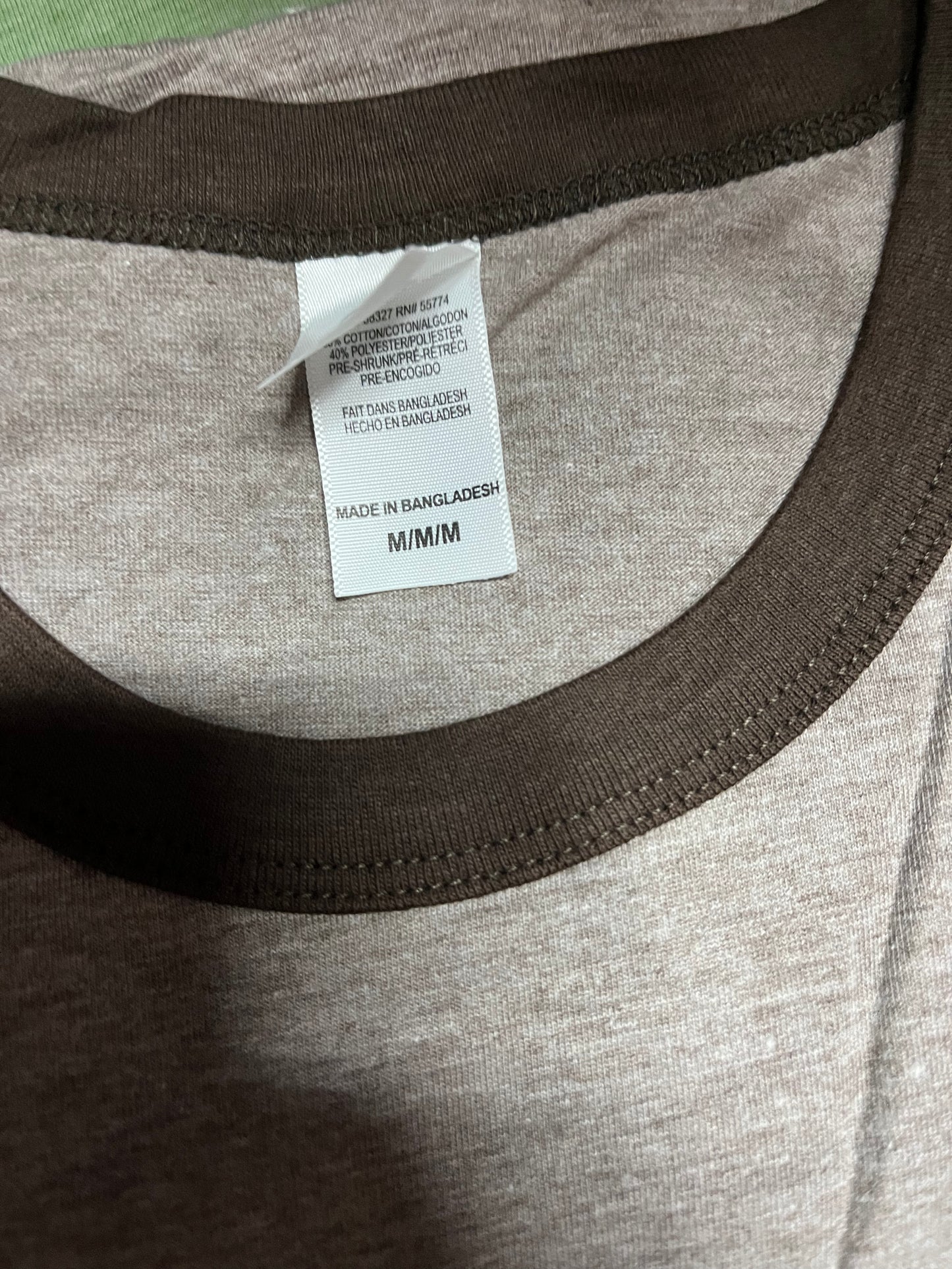 Alstyle Gaziani Ringer T shirt Brown Heather Size M