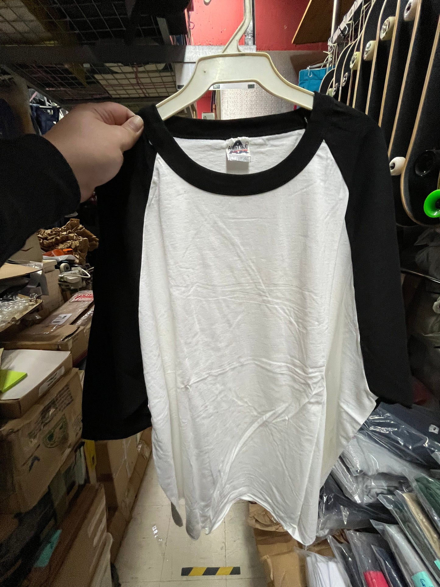 Vintage AAA Alstyle Apparel 3/4 Raglan Baseball T Shirt White/ Black