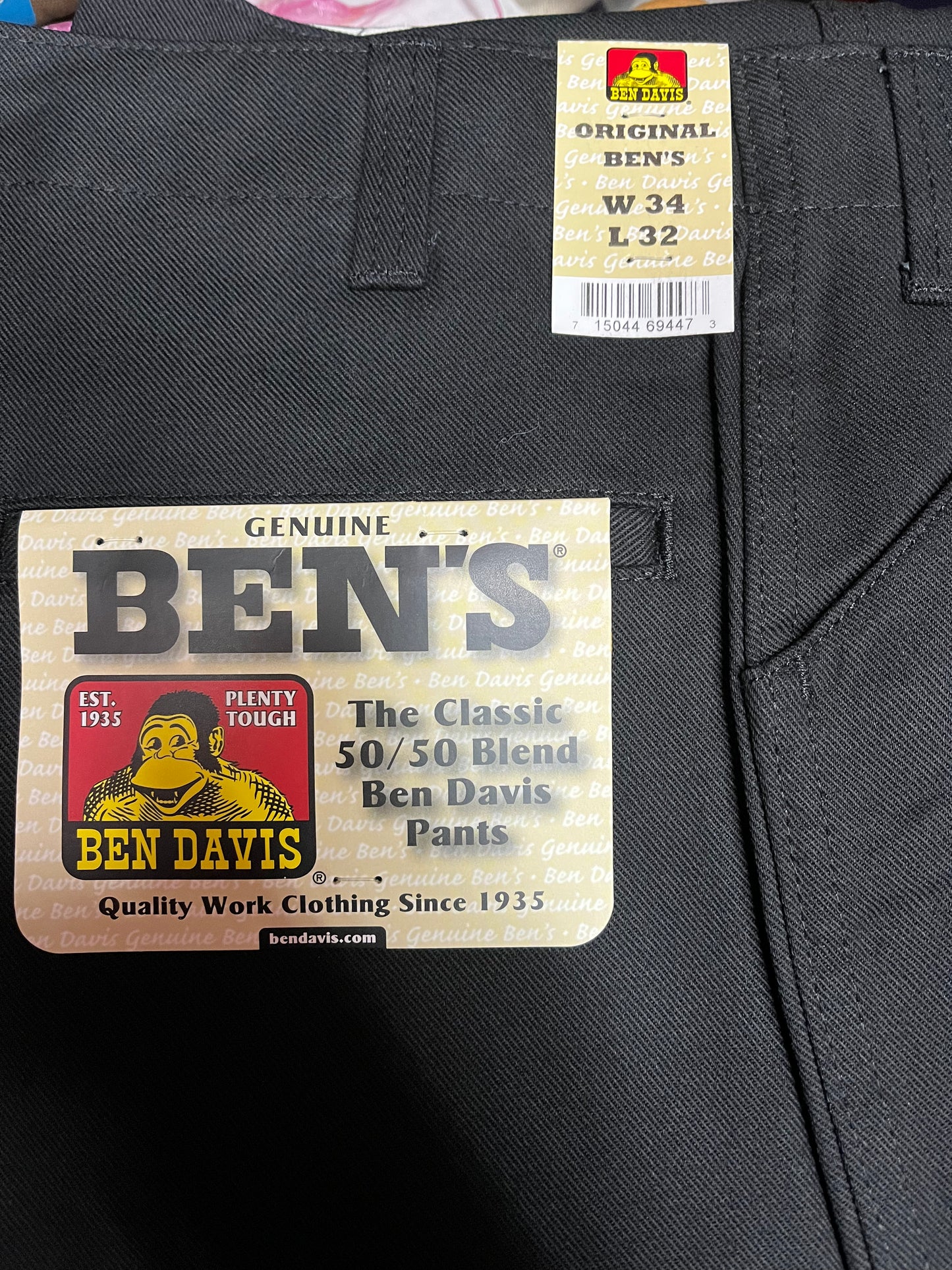 Ben Davis Classic Fit Work Pants Black