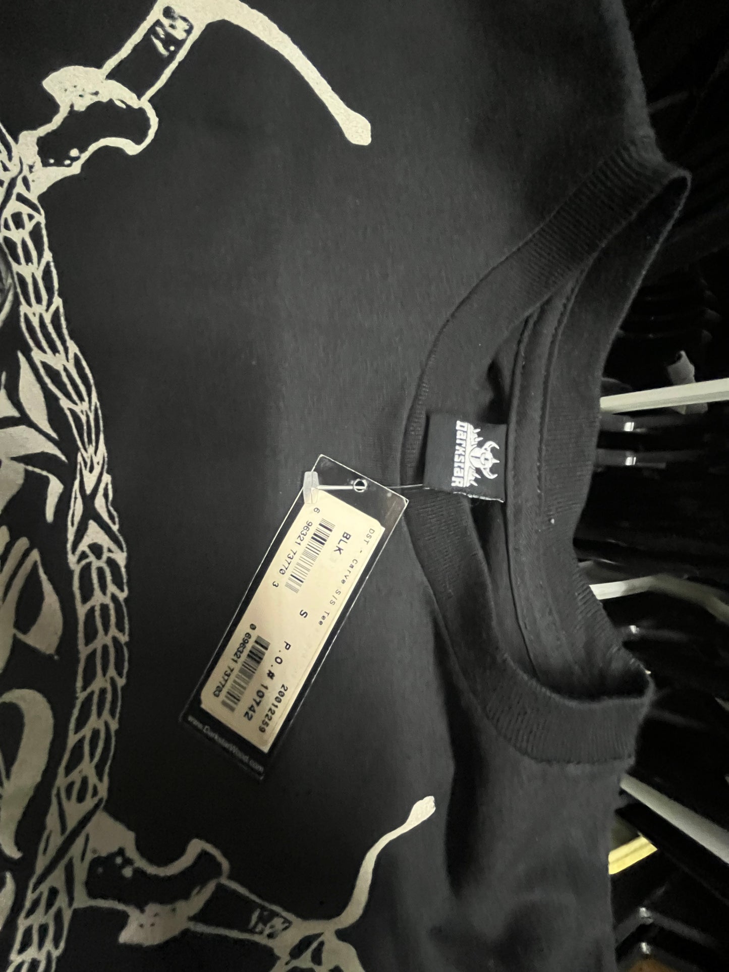 Vintage Darkstar Wood Skateboard t shirt size S Black