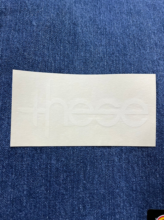 Vintage These Wheels Die Cut Sticker