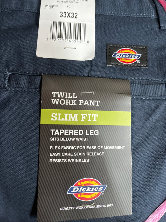 Dickies 596 Slim Fit taper Leg work pant Dark Navy