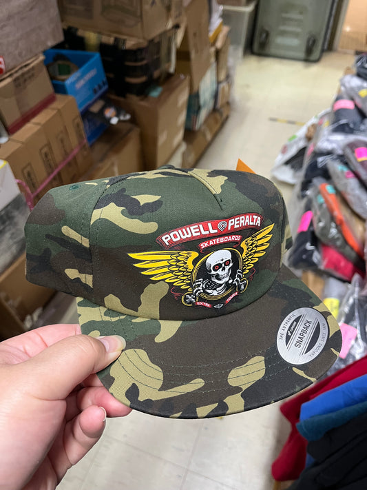 Powell Peralta Skateboard Snap Back Hat Cap Camouflage Winged Ripper
