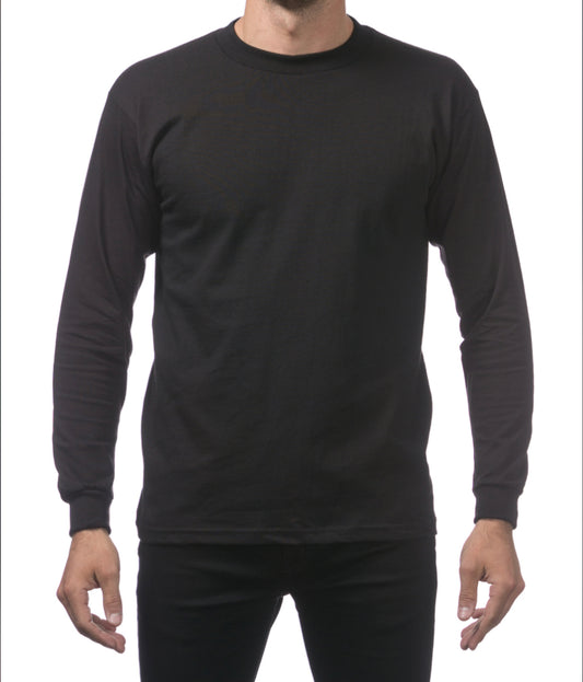 Pro Club Men’s Heavyweight Long Sleeve T Shirt Black