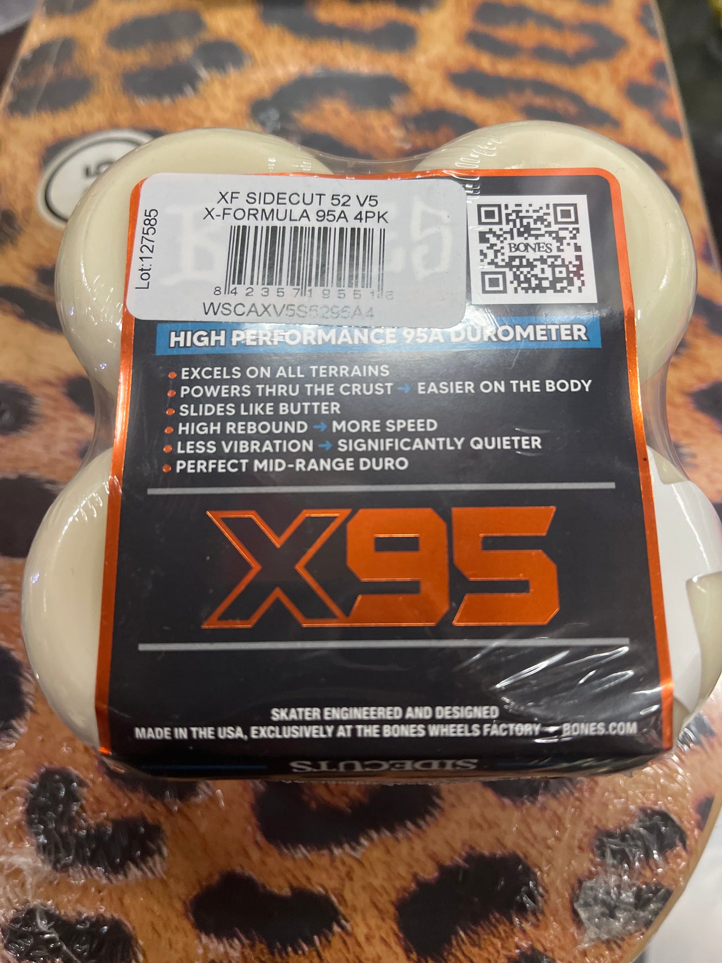 Bones Skateboard Wheels X Formula 95 52mm side cut V5