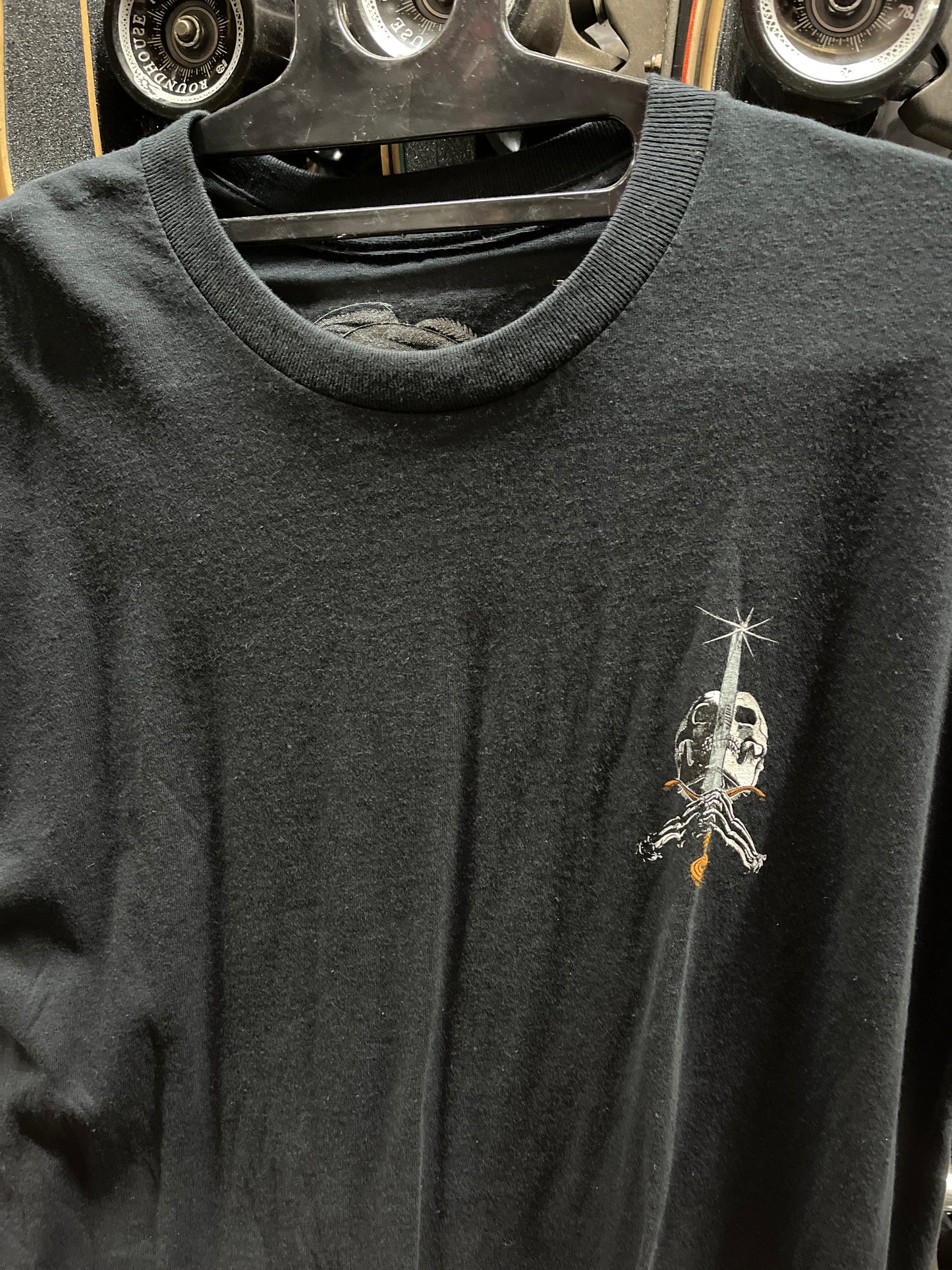Powell Peralta Skateboard T Shirt Skull and Sword Black