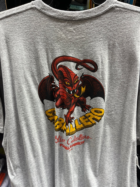 Powell Peralta Skateboard T Shirt Caballero Athletic Grey