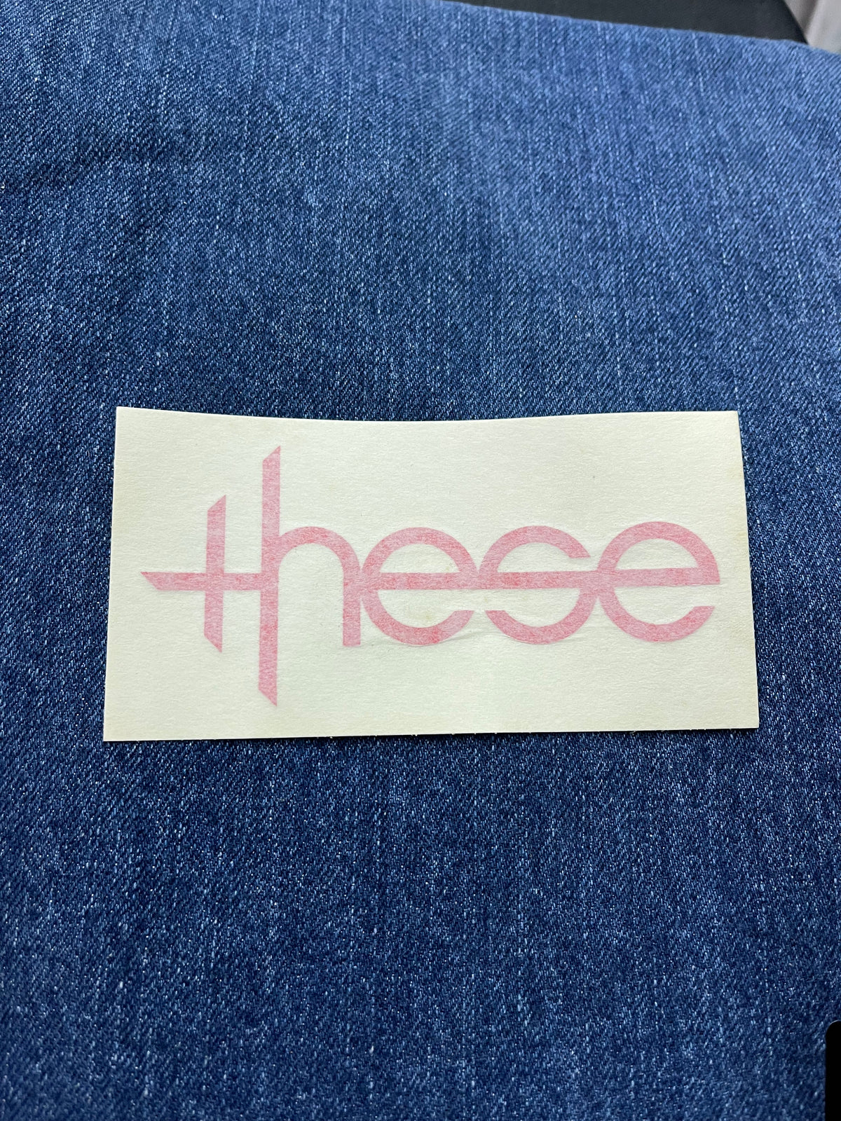 Vintage These Wheels Die Cut Sticker