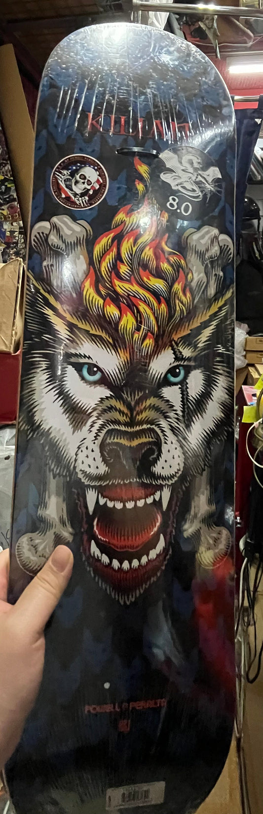 Powell Peralta Skateboard Deck Kilian Wolf Blue 8”