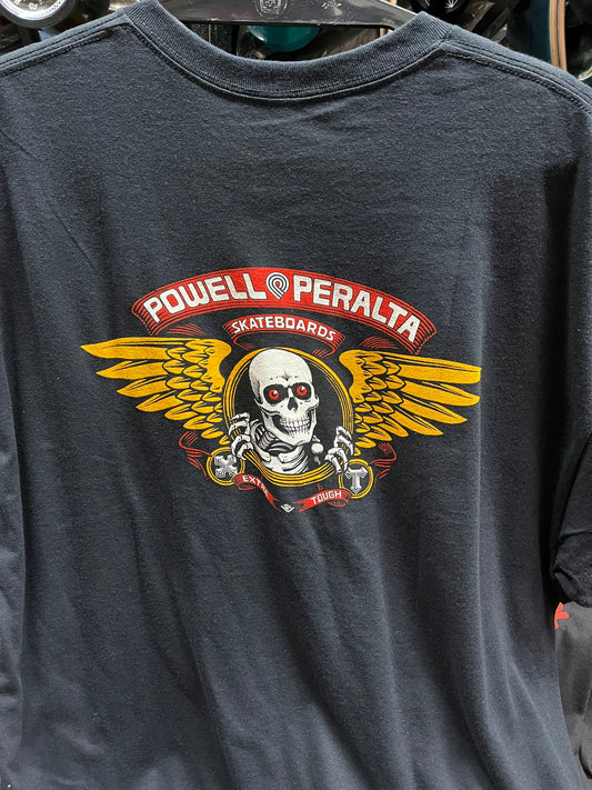 Powell Peralta Skateboard t shirt winged ripper black