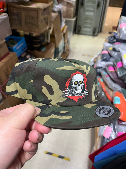 Powell Peralta Skateboard Snap Back Hat cap Camouflage Ripper