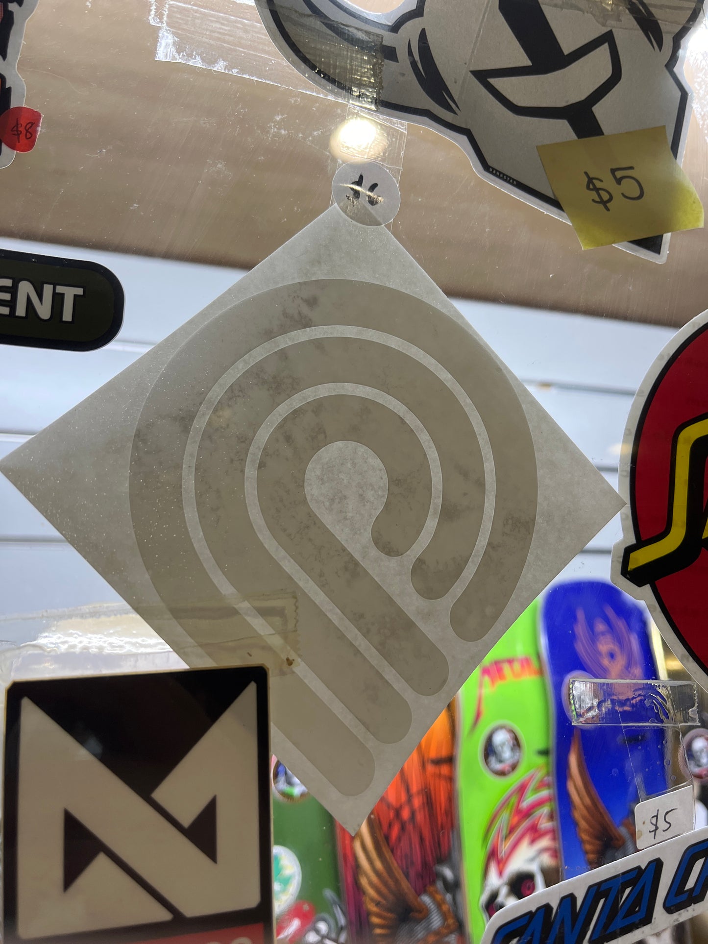 Powell Peralta P logo die cut Sticker White