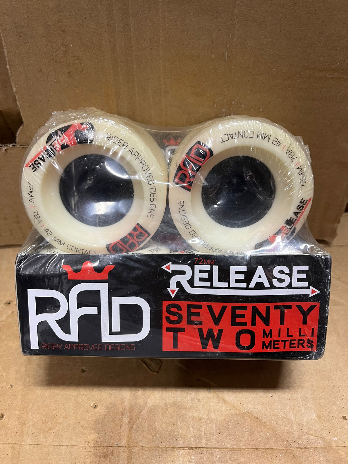 RAD Release 72mm 78a Longboard Wheels White