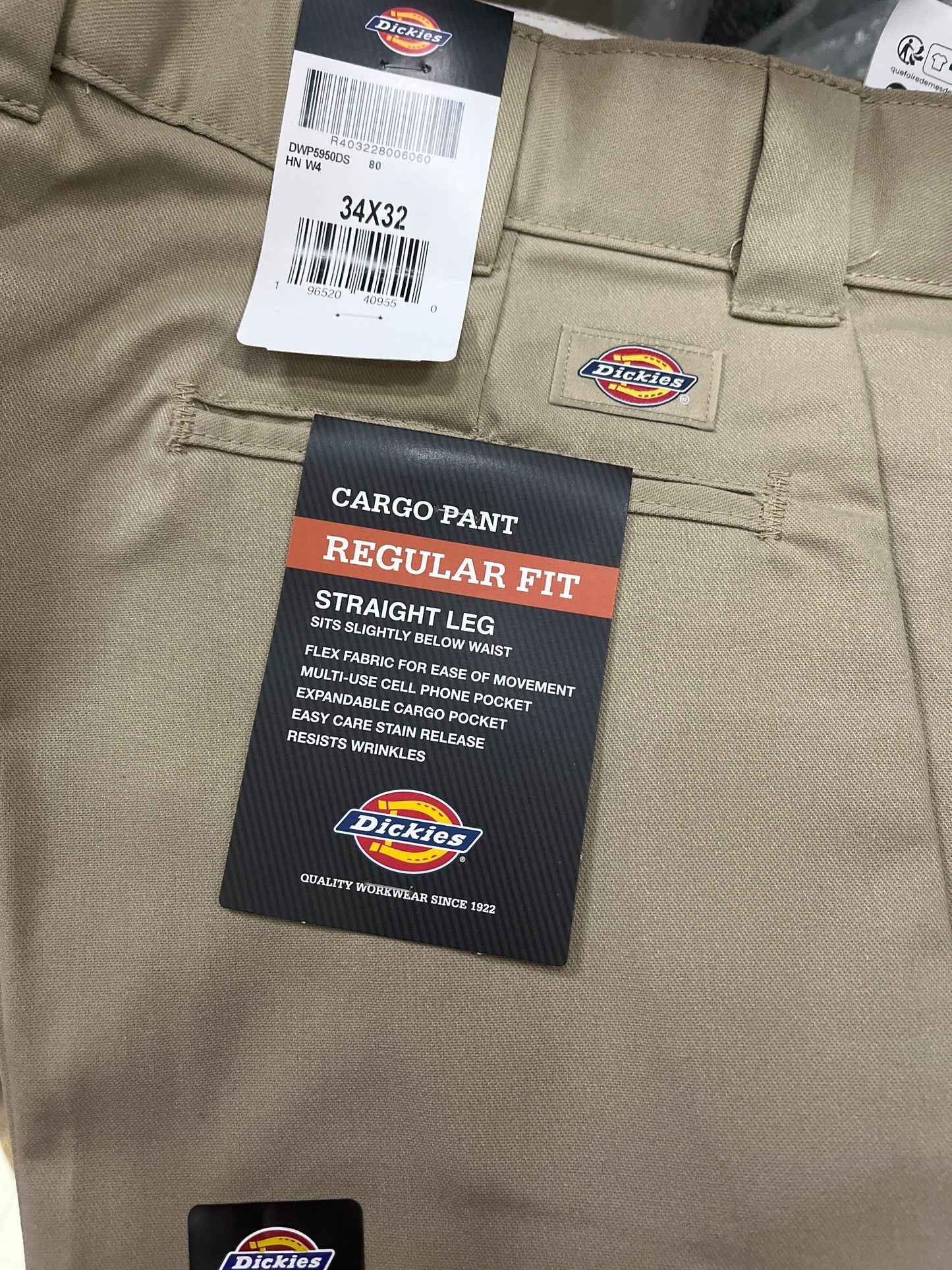 Dickies 595 Regular Fit Cargo Work Pants Khaki