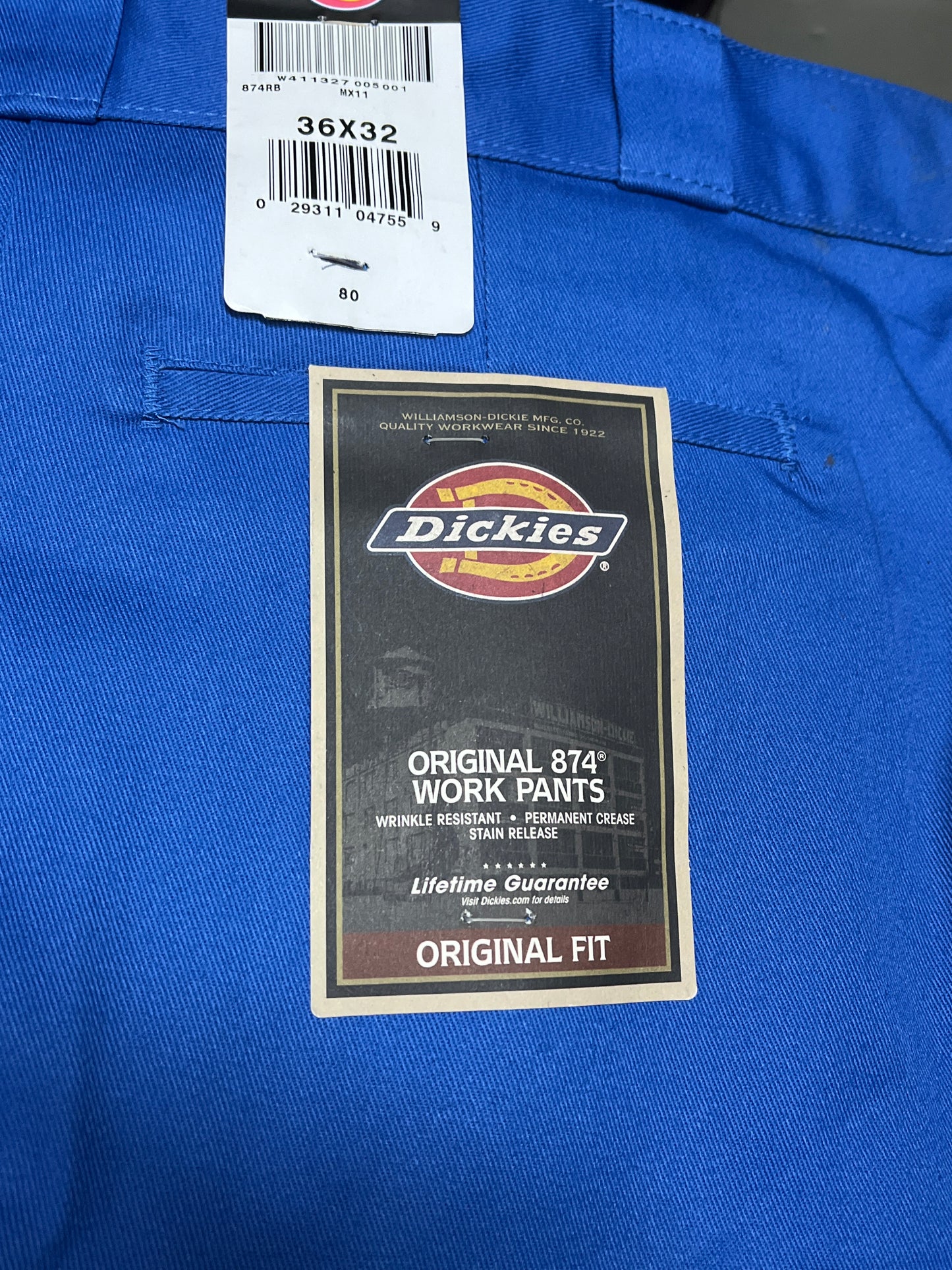 Dickies 874 Original Fit Work Pant Royal Blue Size 36