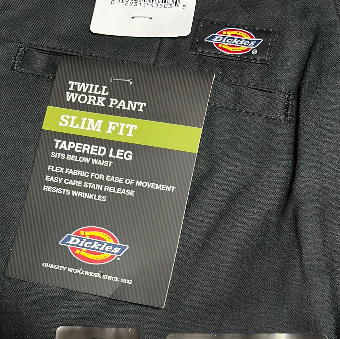 Dickies 596 Slim Fit taper Leg work pant Black