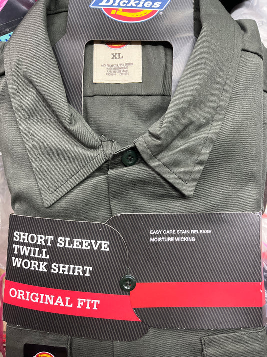 Dickies 1574 Original Fit Short Sleeve Work Shirt Olive Green