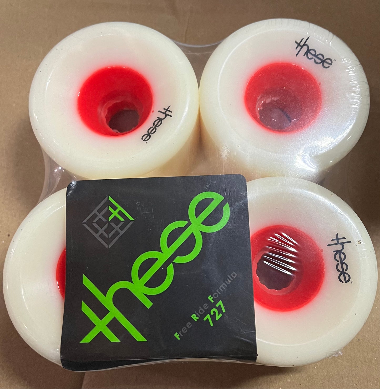 These 727 75mm 78a red Longboard wheels