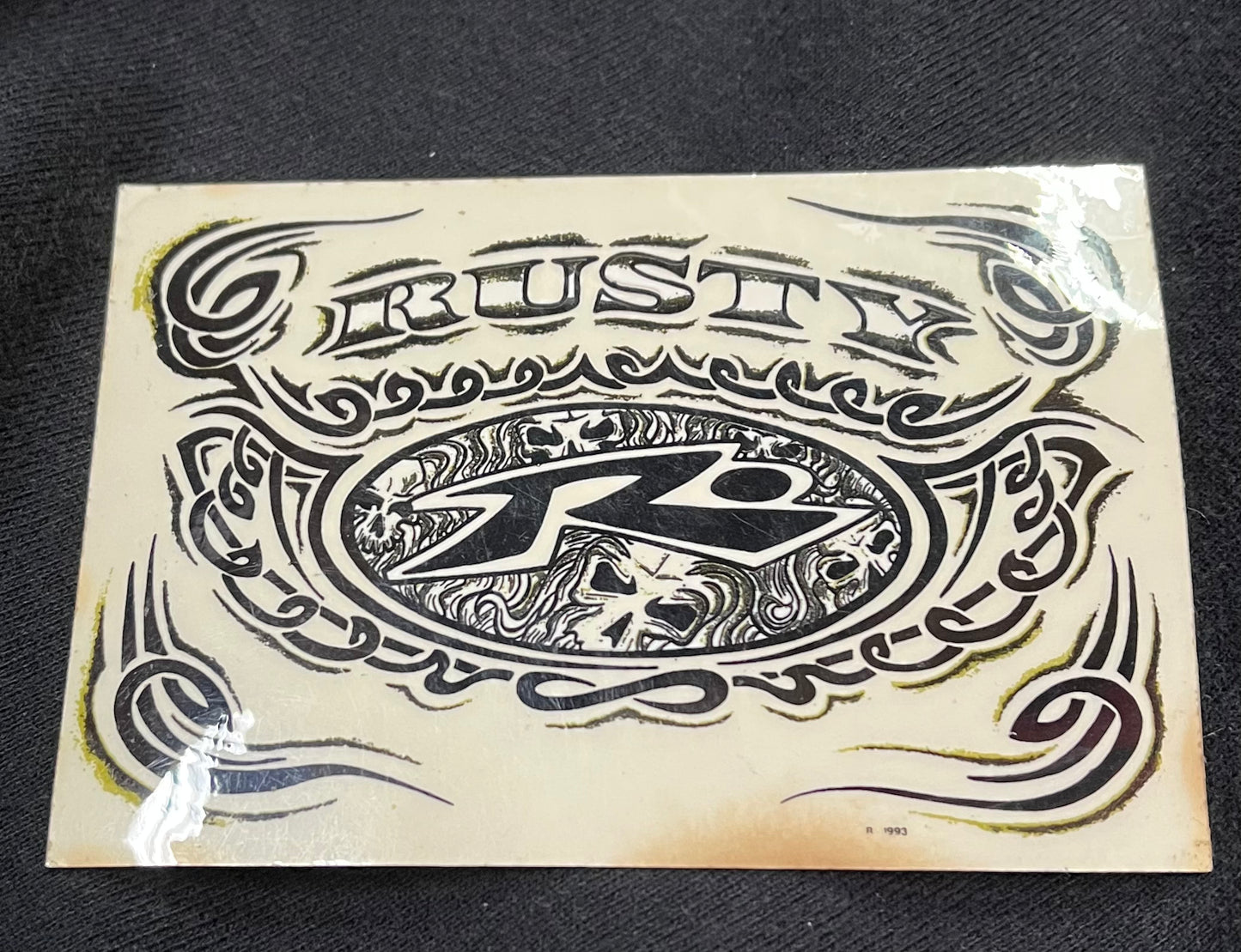 Vintage Rusty surfboards Sticker pinstripes