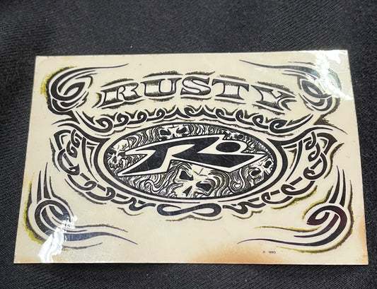 Vintage Rusty surfboards Sticker pinstripes