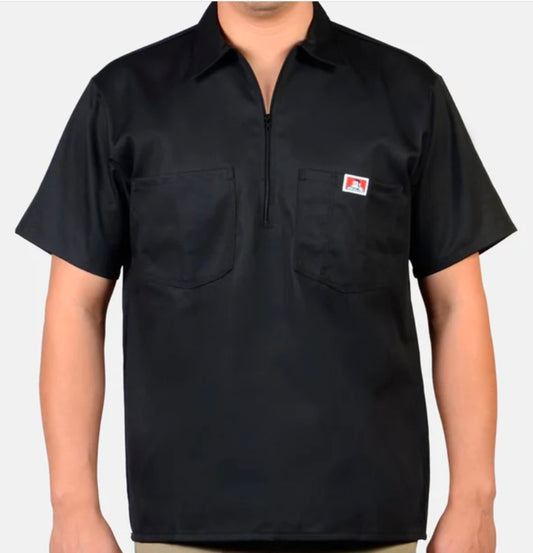 Ben Davis 1/2 Zip Work Shirt Black