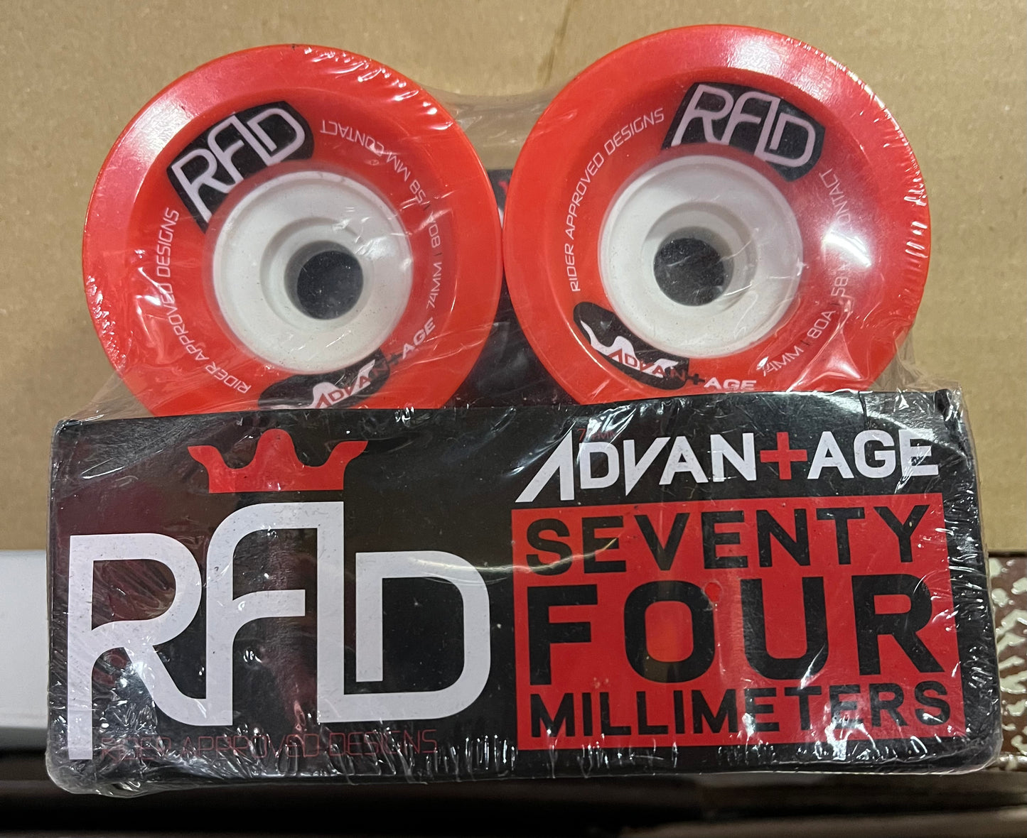 RAD Advantage 74mm 80a red Longboard Wheels