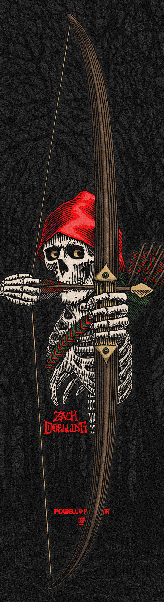 Powell Peralta Zach Doelling Archer Skateboard Grip Tape Sheet 9 x 33