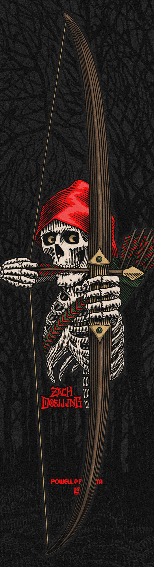 Powell Peralta Zach Doelling Archer Skateboard Grip Tape Sheet 9 x 33