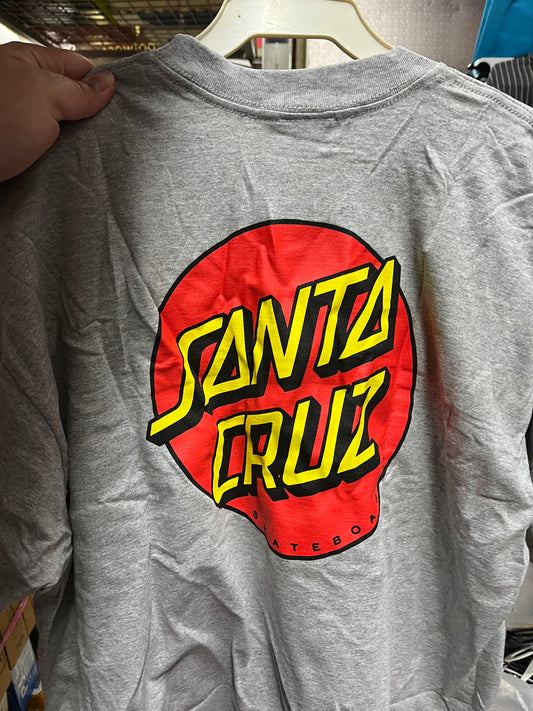 Santa Cruz Skateboard T Shirt Red Dot Athletic Heather