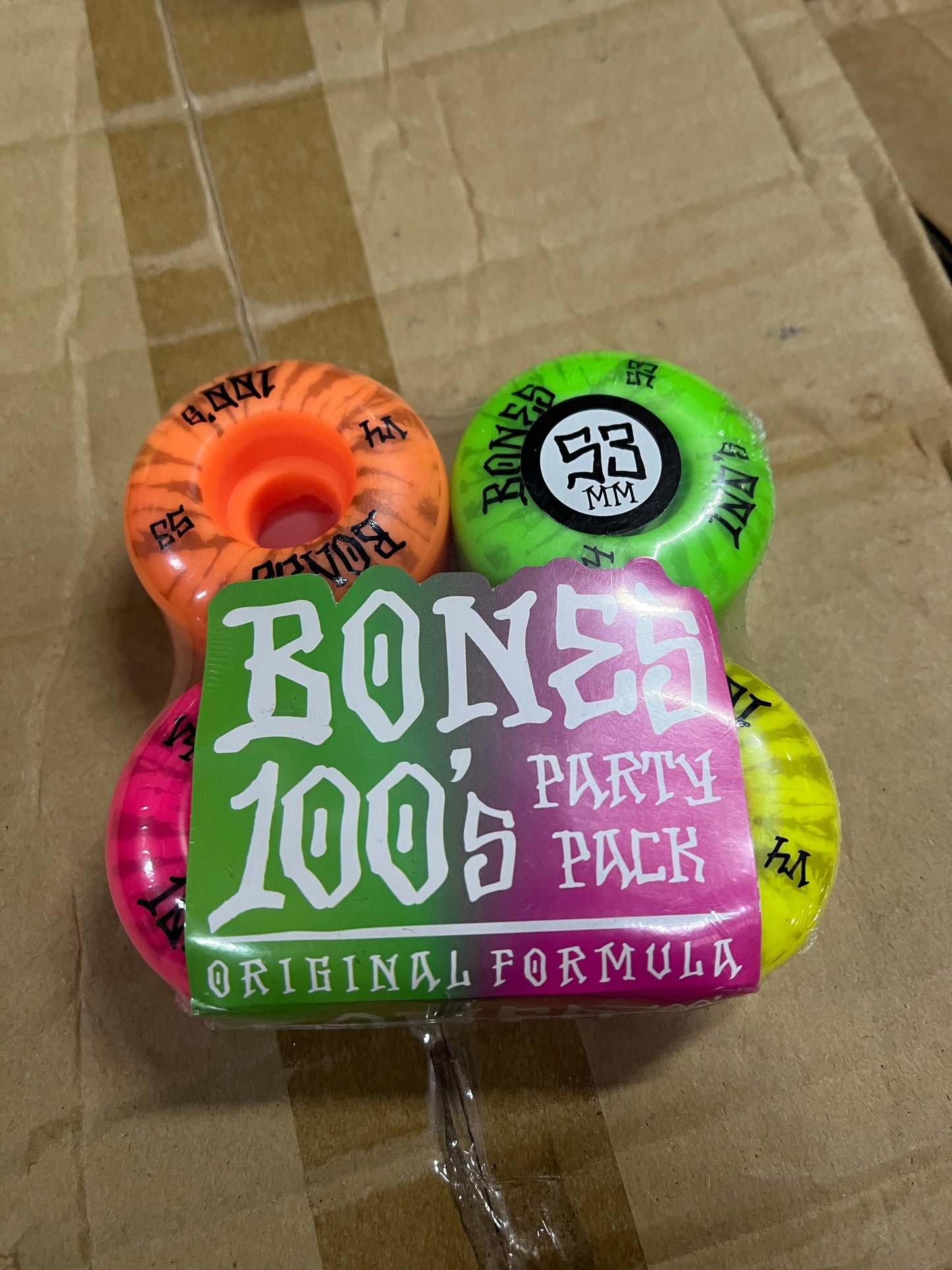 Bones 100s Party Pack 53mm Skateboard Wheels