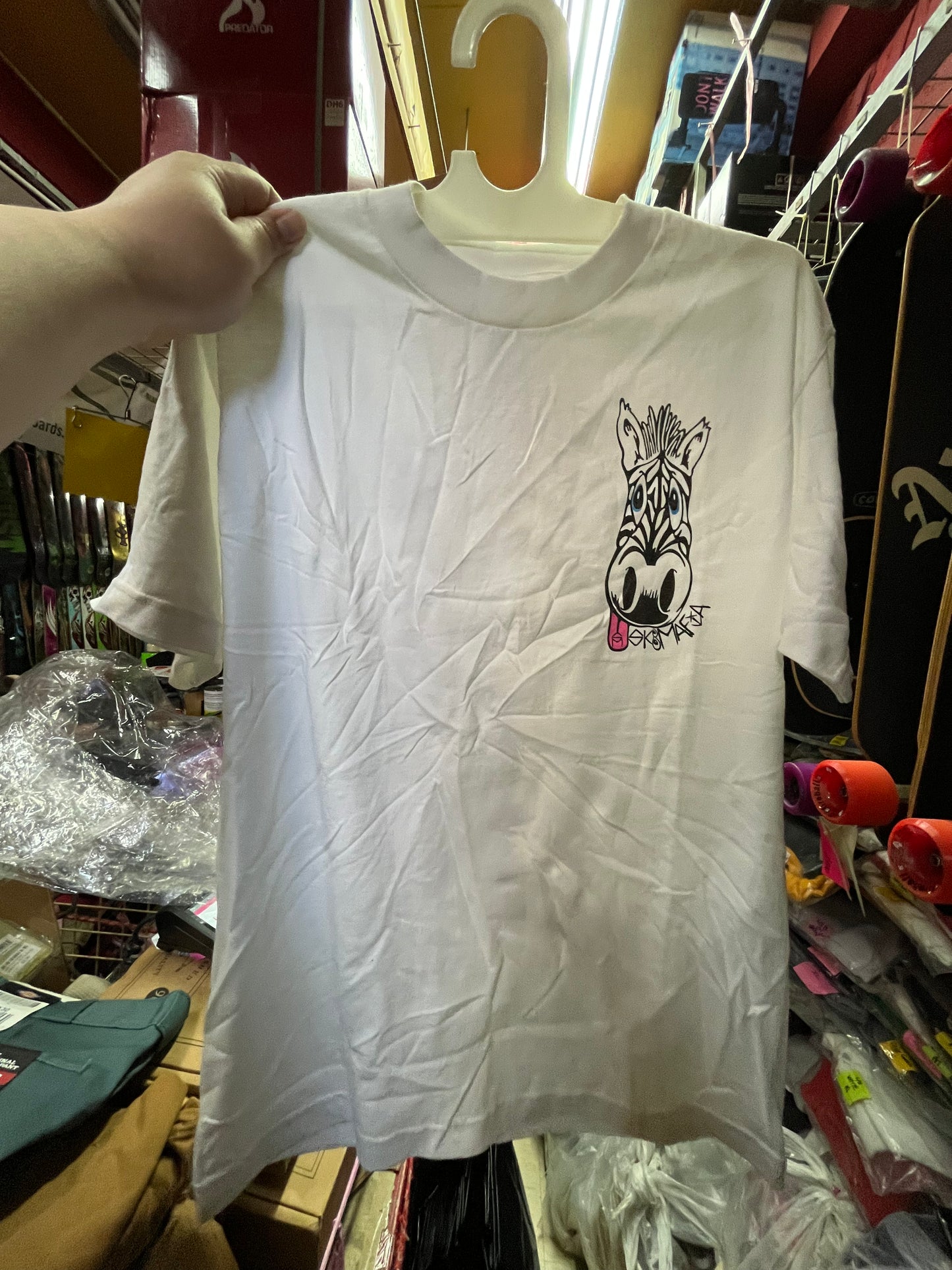 Vintage Sk8mafia Skateboard T Shirt White Zebra M