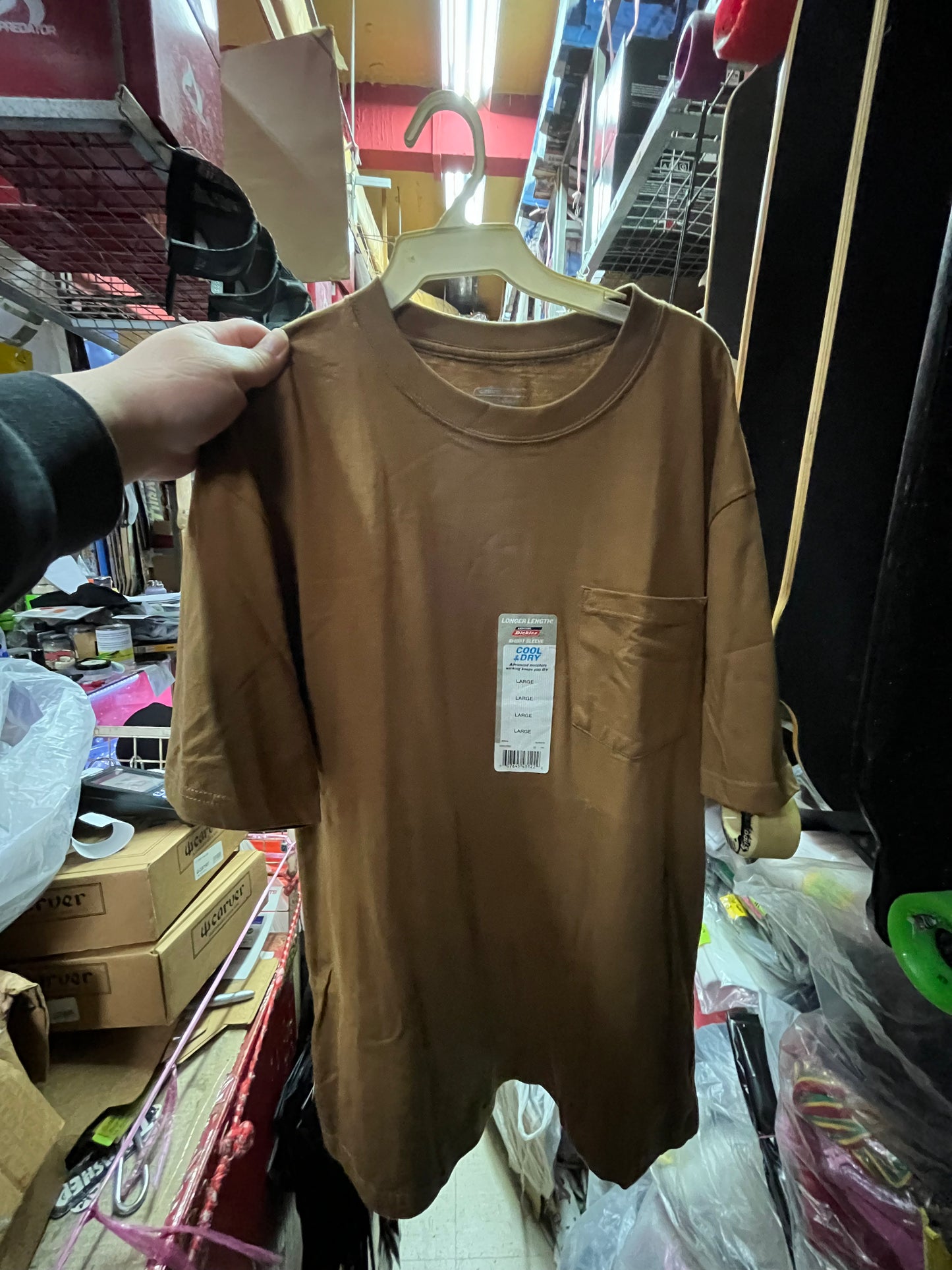 Dickies Pocket T Shirt Brown Large