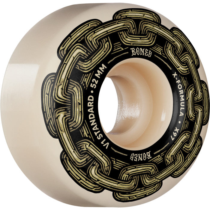 BONES WHEELS X-Formula Skateboard Wheels Gold Chain 52mm V1 Standard 97A 4pk