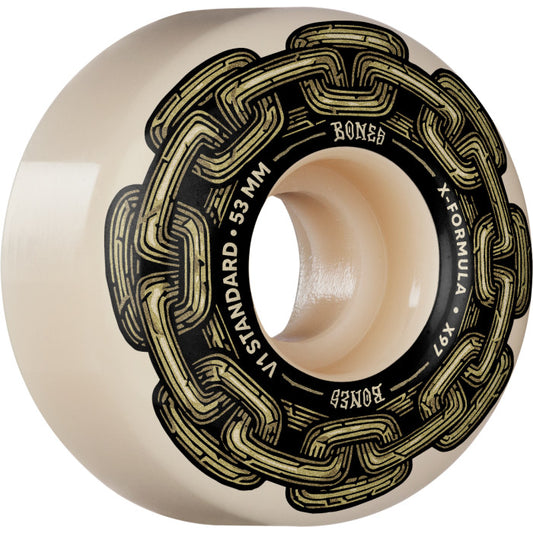 BONES WHEELS X-Formula Skateboard Wheels Gold Chain 53mm V1 Standard 97A 4pk