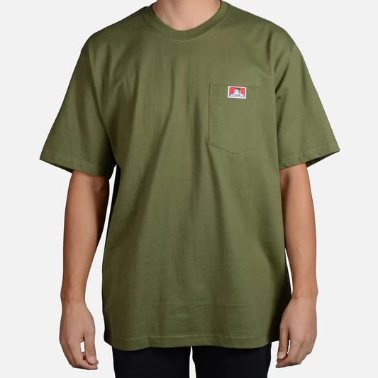 Ben Davis Heavy Duty Short Sleeve Pocket T-Shirt - Olive green