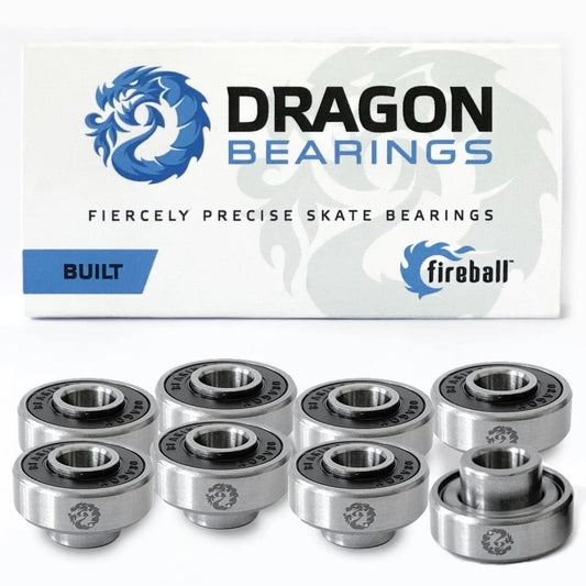 Dragon skateboard bearings built in spacers 8 pack