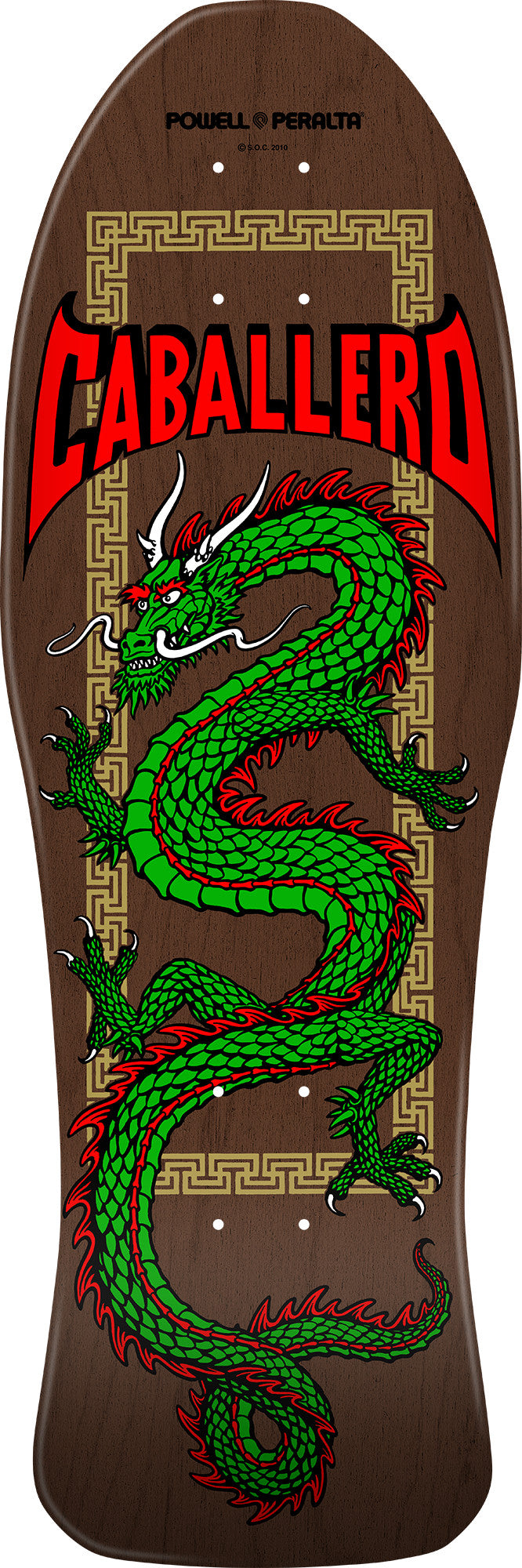 Powell Peralta Steve Caballero Chinese Dragon Reissue Skateboard Deck Brown Stain - 10 x 30