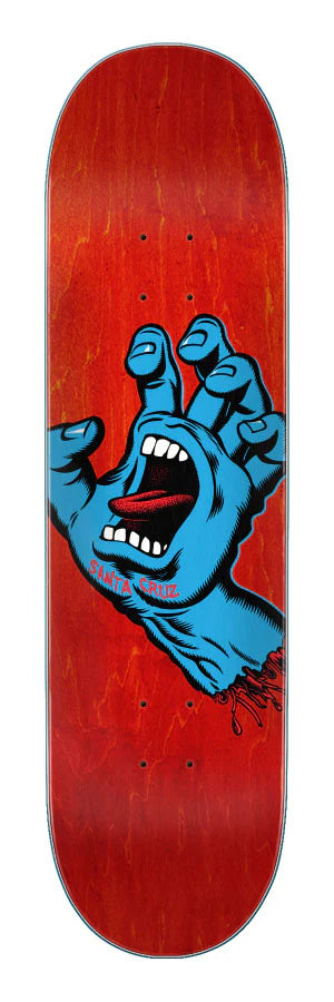 Santa Cruz Skateboard Deck screaming hand red 8”